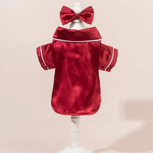Chic Satin Dog Pajamas Set - Soft Cute Pet Sleepwear with Bow Headband Costume
