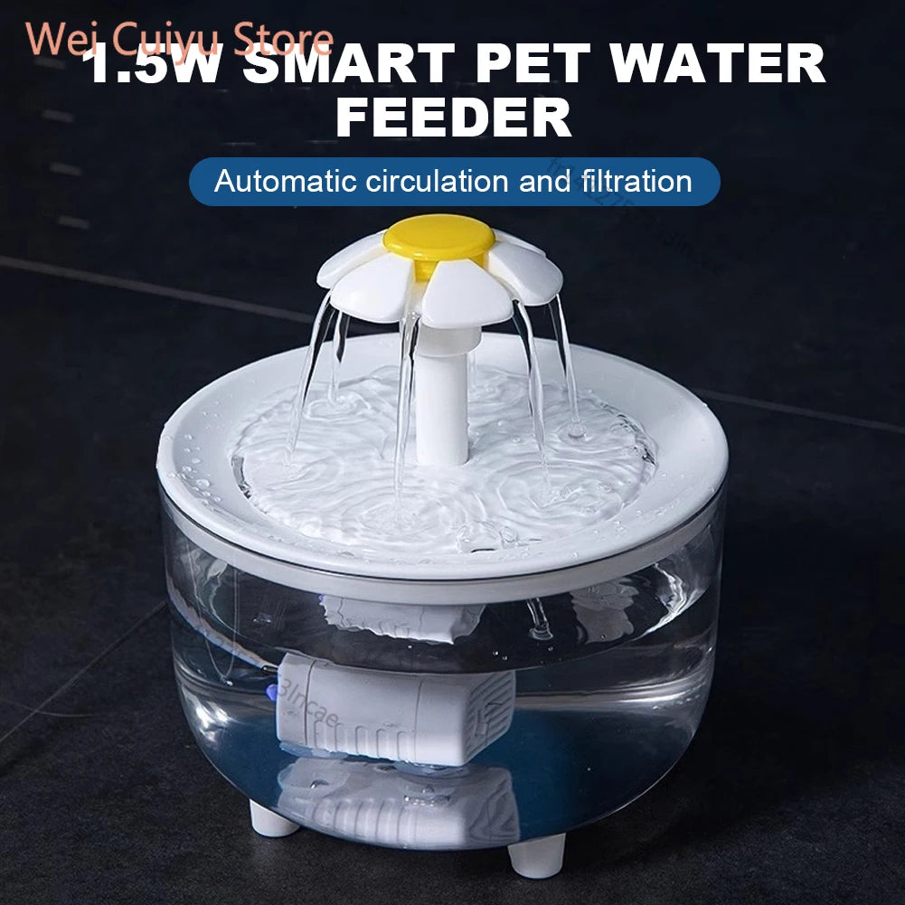 1000ml USB Electric Mute Pet Drink Bowl Automatic Cat Water Fountain Filter Cats Water Dispenser Automatic Cat Drink Bowl Filter