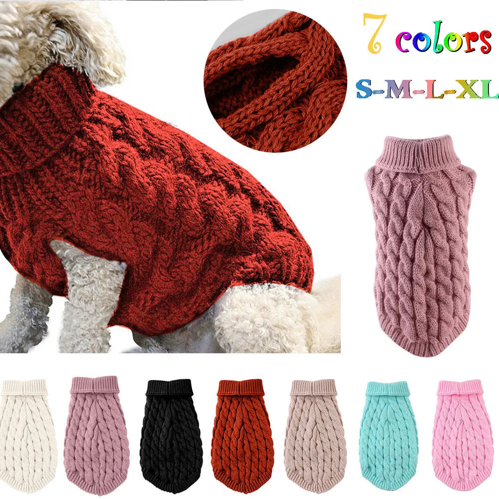 Small Dog Sweater - Warm Knitted Autumn Winter Clothing for Pet Dogs Comfort Wear