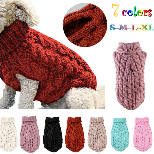 Small Dog Sweater - Warm Knitted Autumn Winter Clothing for Pet Dogs Comfort Wear