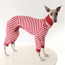 Striped Cotton Dog Pajamas - Italian Greyhound & Whippet Soft Breathable Stretch Sleepwear