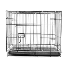 Double Door Dog Crate - Pet Kennel with Plastic Tray & Puppy Divider