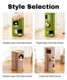 Multi-Layer Cat Tree Tower with Enclosed Sleeping Nest