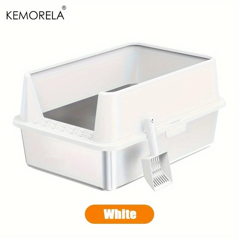 Super Large XL Stainless Steel Litter Box With Lid High Side Closed Large Litter Box Suitable For Large Small Cats With Scoop