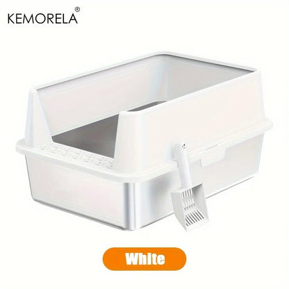 Super Large XL Stainless Steel Litter Box With Lid High Side Closed Large Litter Box Suitable For Large Small Cats With Scoop