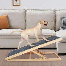 Wooden Pet Ramp – Adjustable Foldable Non-Slip Dog & Cat Ramp for Bed, Couch & Car