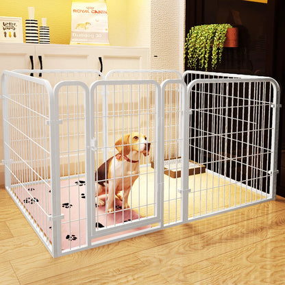 6 Panels Puppy Kennel Cage Foldable  Metal Barrier Playpen Dog Exercise Fence Pet Kennel House For Dog Cat Rabbit Pet Exercise