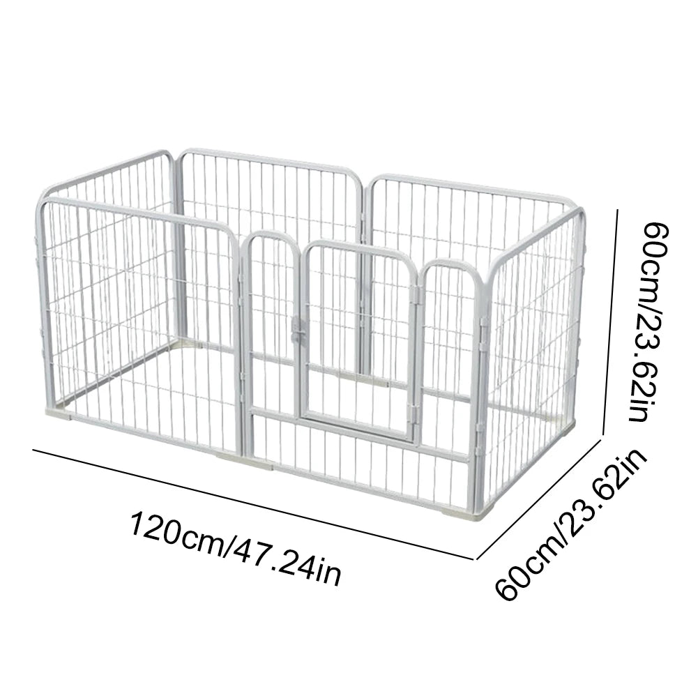 6 Panels Puppy Kennel Cage Foldable  Metal Barrier Playpen Dog Exercise Fence Pet Kennel House For Dog Cat Rabbit Pet Exercise
