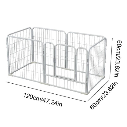 6 Panels Puppy Kennel Cage Foldable  Metal Barrier Playpen Dog Exercise Fence Pet Kennel House For Dog Cat Rabbit Pet Exercise
