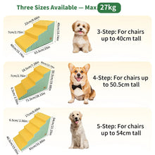 3/4/5-Step Foam Dog Stairs - High-Density Pet Ramp - Washable Cover - Bed & Sofa Access