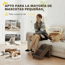 Foldable 3-Step Dog Stairs - Portable Pet Ramp - For Small Dogs & Cats - Bed & Sofa