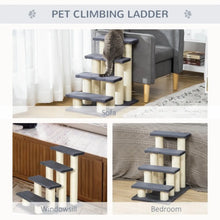 Dog Stairs for Bed – 4-Step Pet Stairs with Built-In Scratching Post for Dogs & Cats