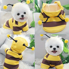 Cute Bee Costume Hoodie - Thickened Warm Pet Sweater for Halloween Cosplay Dogs Cats