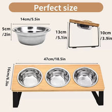 Pet Bowl Stand - Elevated Stainless Steel Feeding Rack for Cats Dogs Detachable Anti-Slip