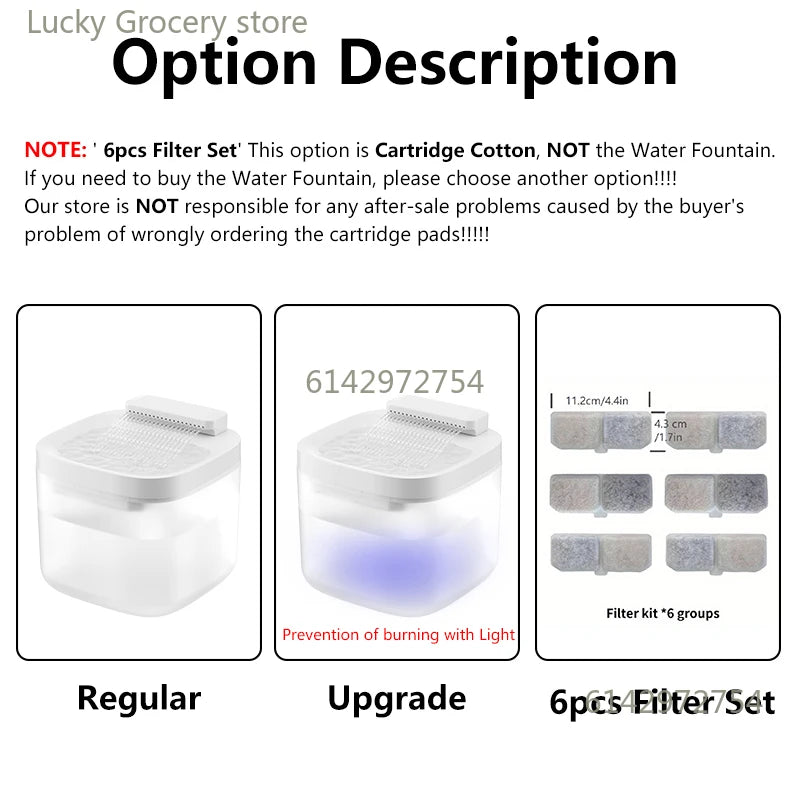 3L USB Pet Water Fountain with Pump & Filter Anti-Dry Burning Cat Water Dispenser Auto Recirculating Pet Water Flow Drinker