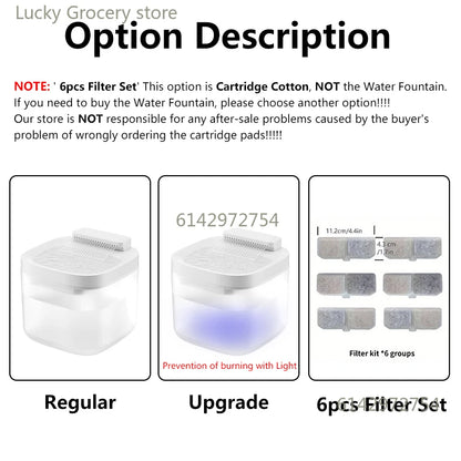 3L USB Pet Water Fountain with Pump & Filter Anti-Dry Burning Cat Water Dispenser Auto Recirculating Pet Water Flow Drinker
