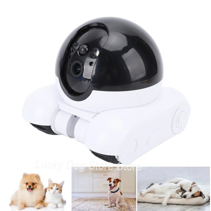 WIFI Movable Pet Webcam One Key Following Shot 2 Way Talk 1080P 2MP Double Lens APP Remote Control Camera for Home for Cats Dogs