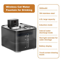 Automatic Cat Water Fountain – Wireless 304 Stainless Steel Rechargeable Pet Water Fountain with Motion Sensor