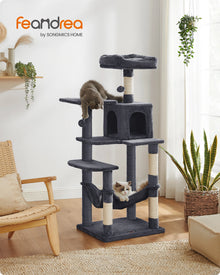 Kratzbaum 143 cm mit Höhle, Hängematte & Plattformen