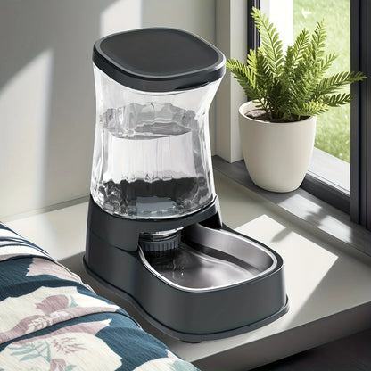 Pet Water Dispenser 3.85L Gravity Automatic Feeding, 304 Stainless Steel Bowl, Removable And Washable, Uncharged, No Battery, For Medium/ Large-Sized Dogs & Cats & Other Pets