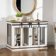 Dog Crate Furniture – Double Wooden Dog Crate for Large & Small Dogs, Indoor Dog Kennel