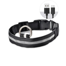 LED Light Dog Collar - USB Rechargeable Flashing Pet Safety Harness - Adjustable Small Large Dogs