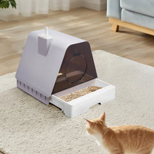 Tieker Creative Cute Cat Litter Box Pet House Shape Cat Toilet Large Capacity Splash-proof Deodorant
