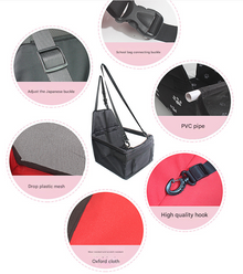 NNEDSZ Pink Portable Pet Car Seat for Dogs and Cats - Adjustable Car Seat Cover, Pet Travel Car Carrier with Safety Belt