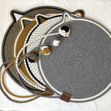 NNEDSZ 3 Pcs Brown Durable Cat Scratching Mat with Attached Toy Ball - Washable and Multi-Functional, Ideal for Cats' Scratching and Sleeping - 50cm Diameter