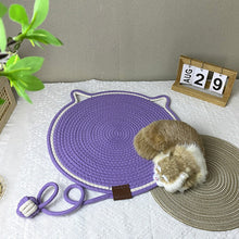 NNEDSZ 3 Pcs Brown Durable Cat Scratching Mat with Attached Toy Ball - Washable and Multi-Functional, Ideal for Cats' Scratching and Sleeping - 50cm Diameter