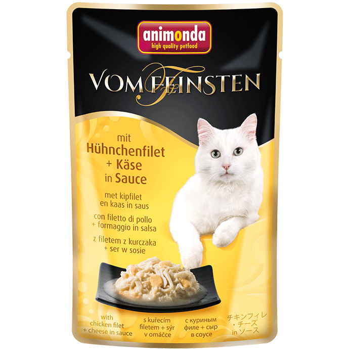 Katzennassfutter vom Feinsten mit Hühnchenfilet & Käse 50g, 18er Pack – Animonda Cat