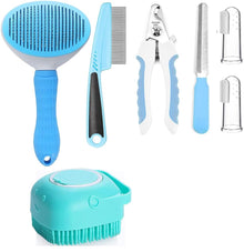 Pet Grooming Kit 7-Piece – Brush, Nail Clipper, Flea Comb & More