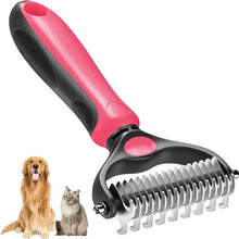 Pet Grooming Brush – Double-Sided Deshedding & Dematting Undercoat Rake for Dogs & Cats