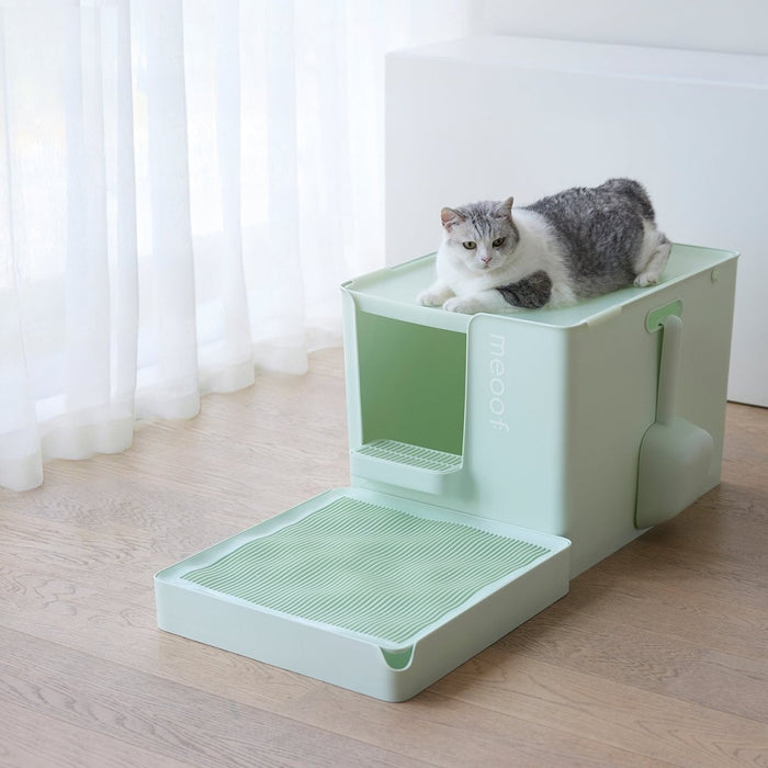 Curved Wave Cat Litter Trapping Mat with Non-Slip Base-0