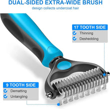Pet Grooming Brush – Double-Sided Deshedding & Dematting Undercoat Rake for Dogs & Cats