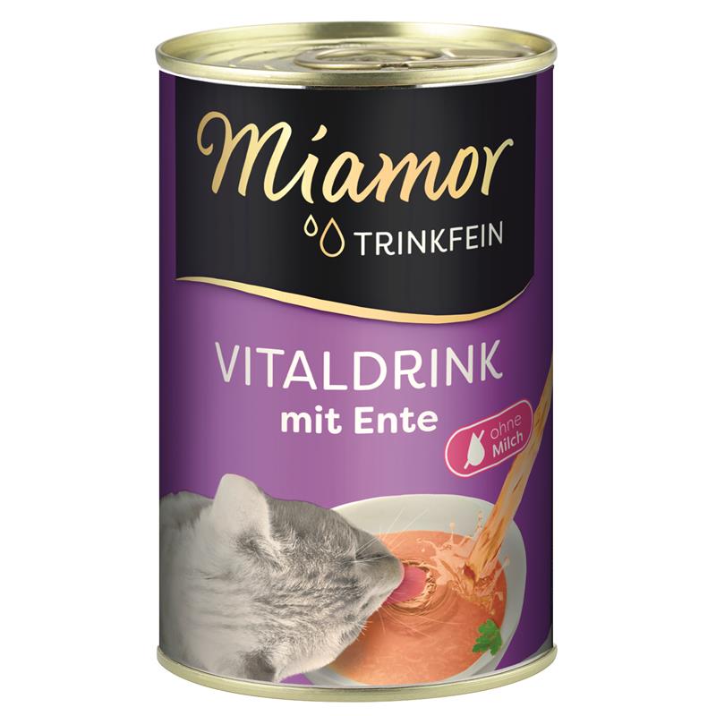 Katzennassfutter Trinkfein Vitaldrink mit Ente 135ml, 24er Pack – Miamor