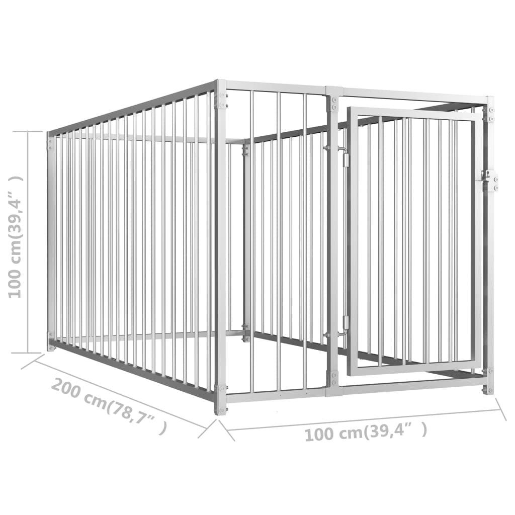 Outdoor dog kennel 100x200x100 cm