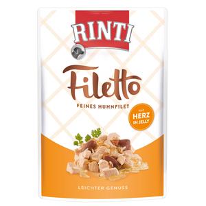 Hundenassfutter Filetto Jelly Huhn & Hühnerherz 100g, 24er Pack – Rinti