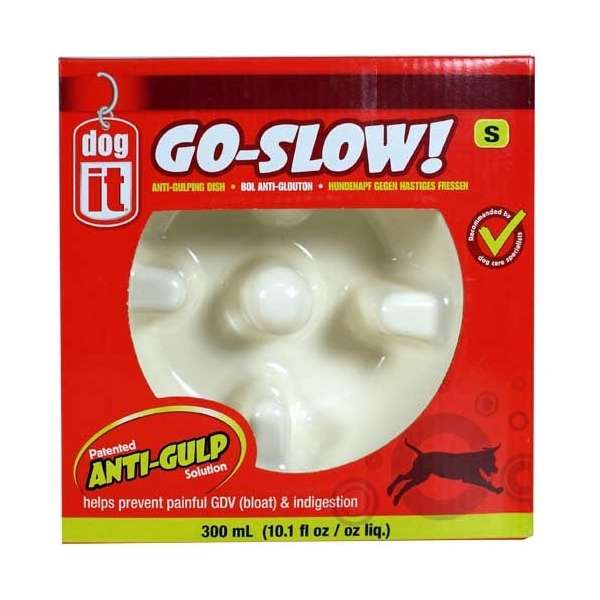 Anti-Schling-Napf für Hunde – Go-Slow Weiss 300 ml