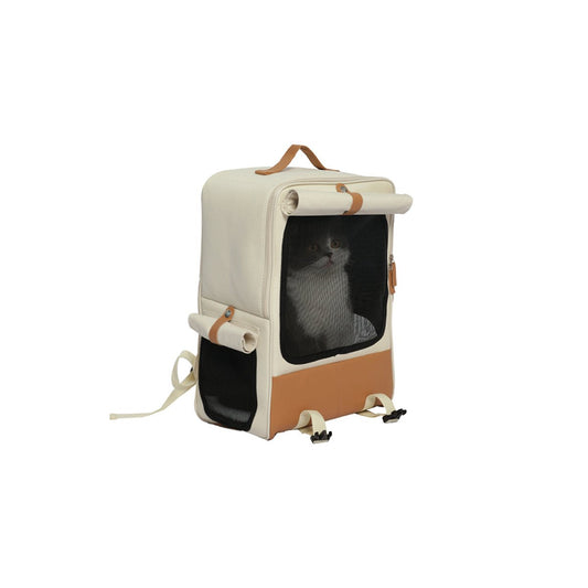 Atmungsaktiver Haustier-Rucksack in Mokka