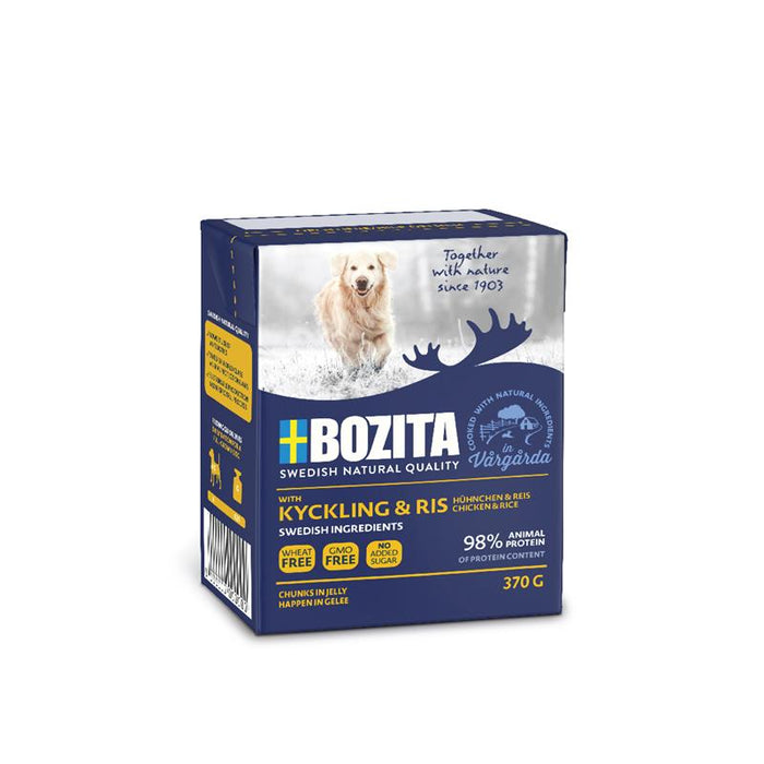 Hundenassfutter Tetra Recard Happen in Gelee Hühnchen & Reis 370g, 6er Pack – Bozita Dog