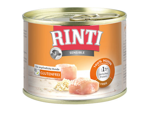 Hundenassfutter Rinti Sensible Huhn & Reis, 185 g, 12er Pack – Finnern