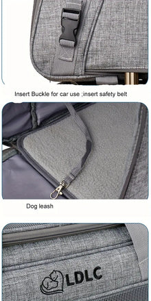 2-in-1 Cat Carrier with Wheels and Handle
