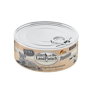 Katzennassfutter Cat Kitten Pastete Rind & Geflügelkomposition, 195 g, 6er Pack – Landfleisch