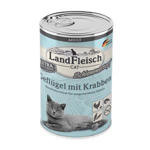 Katzennassfutter Cat Adult Schlemmertopf mit Geflügel & Krabben 400 g, 6er Pack – Landfleisch