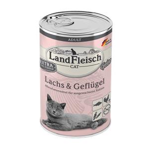Katzennassfutter Cat Adult Gelee mit Lachs & Geflügel 400 g, 6er Pack – Landfleisch