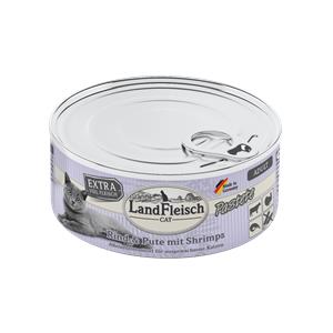 Katzennassfutter Cat Adult Pastete Rind, Pute & Shrimps, 6er Pack – Landfleisch