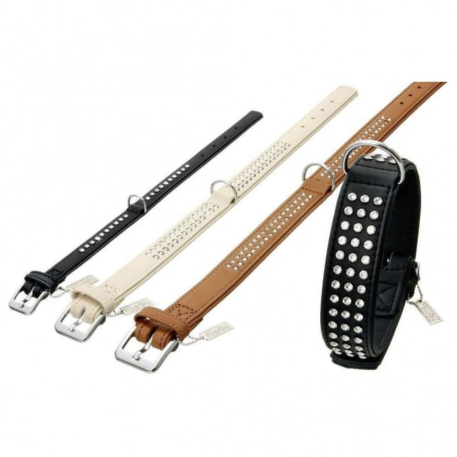 Hundehalsband – Nordic Strass Biscuit (Hellbeige), 40 mm / 65 cm