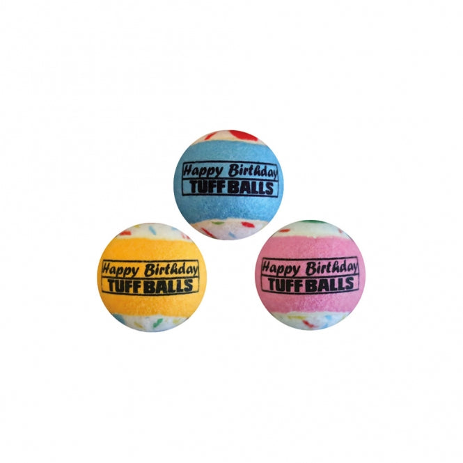Hundeball – Tuff Birthday Balls 6 cm, 3er Pack – Bild 2