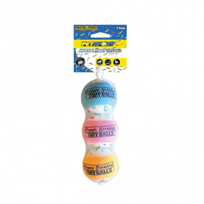 Hundeball – Tuff Birthday Balls 6 cm, 3er Pack